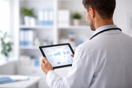 professionnel-sante-tablette-cabinet-medical