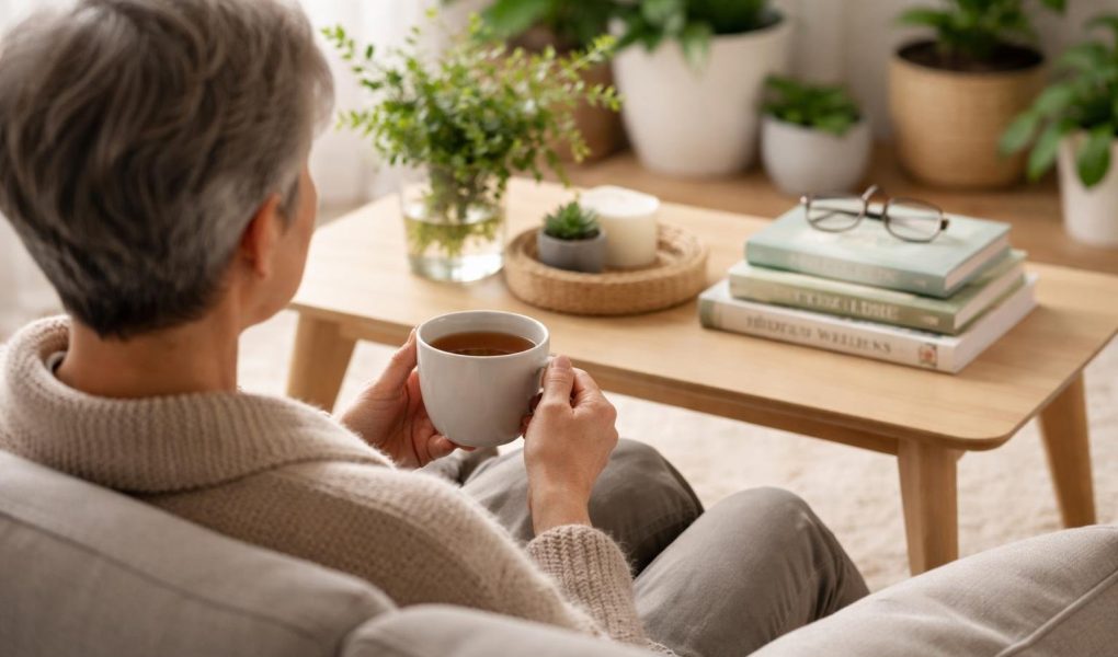 personne-canape-tasse-the-plantes
