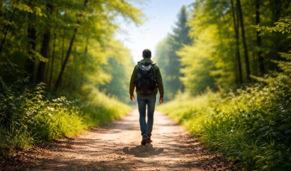 silhouette-marche-chemin-boise-arbres