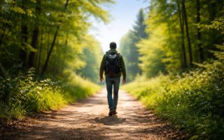 silhouette-marche-chemin-boise-arbres