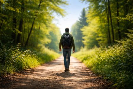 silhouette-marche-chemin-boise-arbres