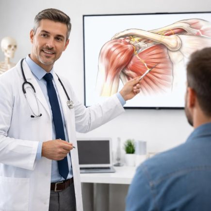 medecin-blouse-blanche-ecran-epaule