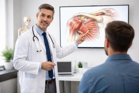 medecin-blouse-blanche-ecran-epaule