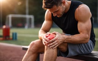 athlete-dos-banc-genou-douloureux