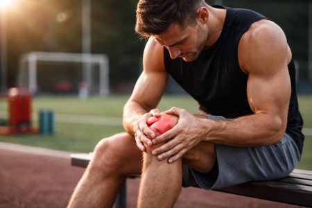 athlete-dos-banc-genou-douloureux