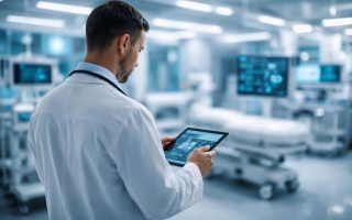 professionnel-sante-tablette-hopital-moderne