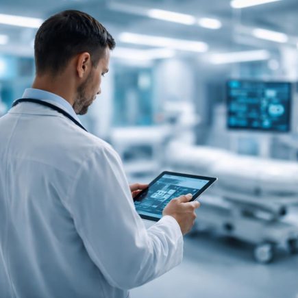 professionnel-sante-tablette-hopital-moderne