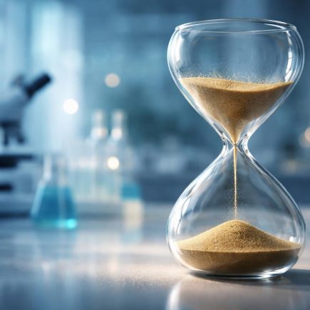 sablier-moderne-sable-dore-ambiance-scientifique