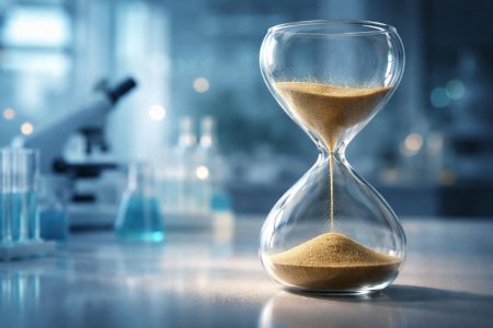 sablier-moderne-sable-dore-ambiance-scientifique