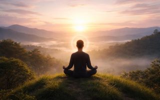 silhouette-dos-meditation-colline-lever-soleil