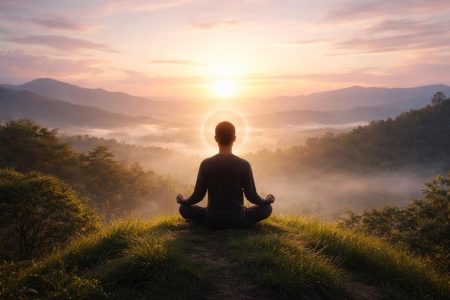 silhouette-dos-meditation-colline-lever-soleil