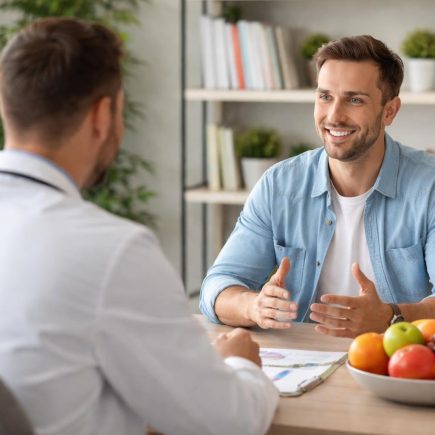 nutritionniste-client-bureau-fruits-livres