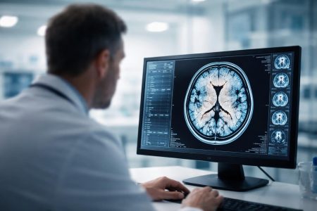 medecin-silhouette-floue-ecran-cerveau